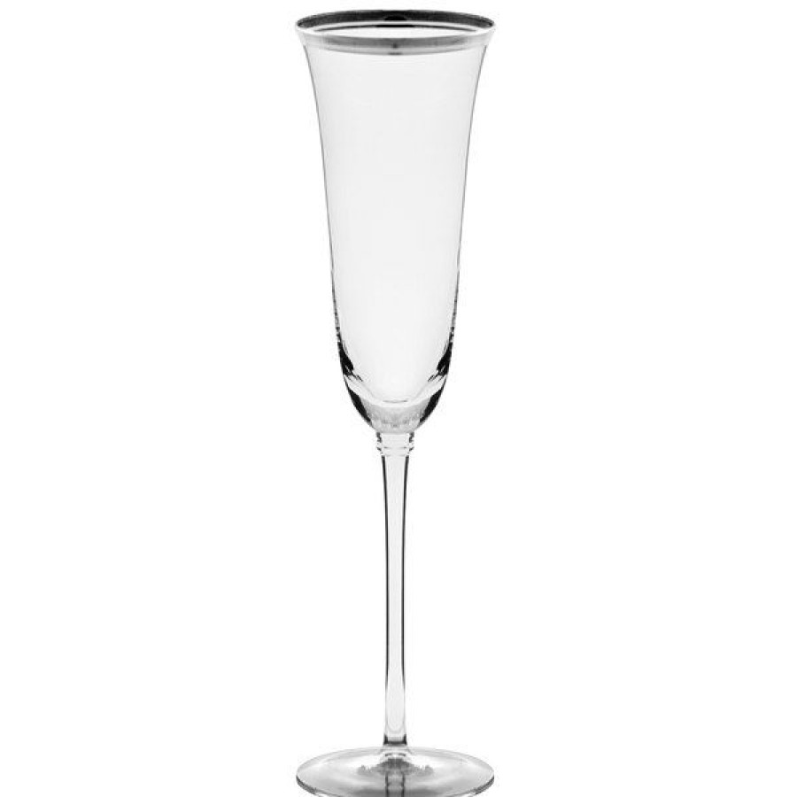 Wine Glasses * 10 Strawberry Street Windsor 5.5 Oz. Silver Band Champagne Flute 4/Pack