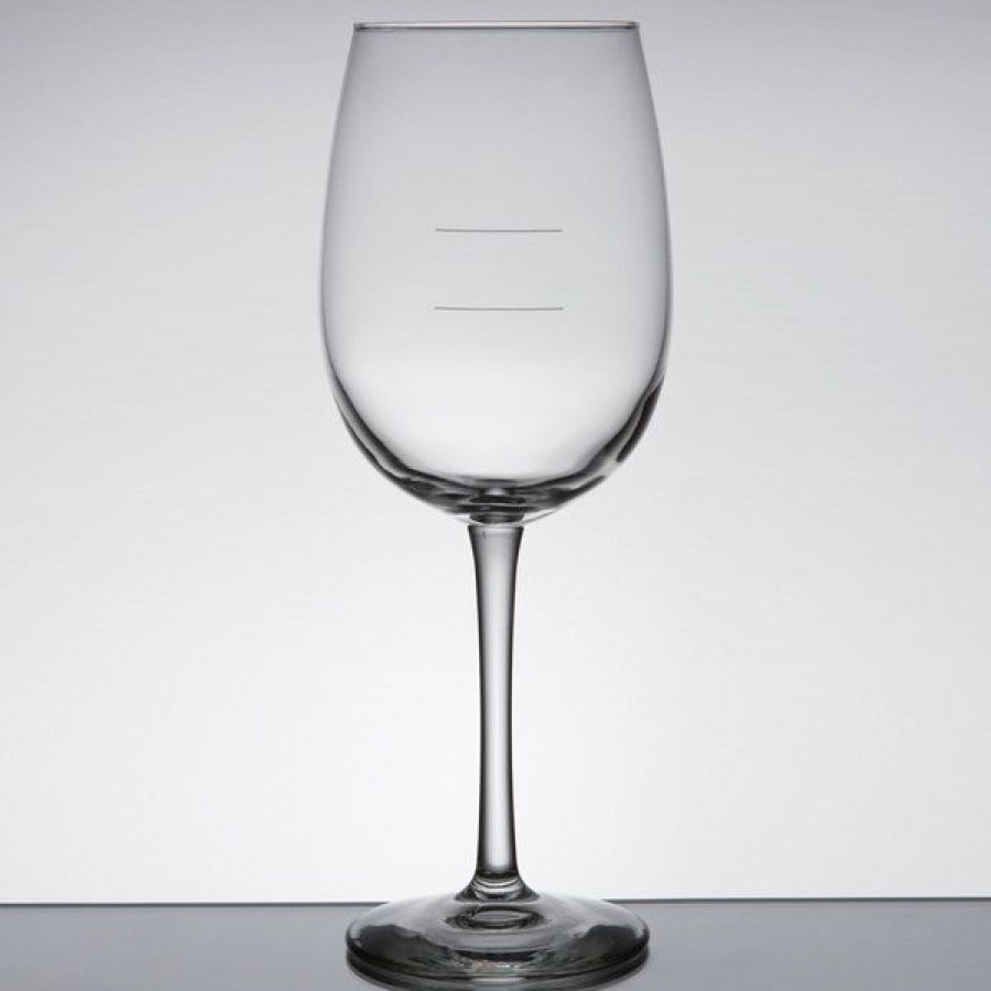 Wine Glasses * Libbey 7533-1178N Vina 16 Oz. Wine Glass With Etched Pour Lines 12/Case