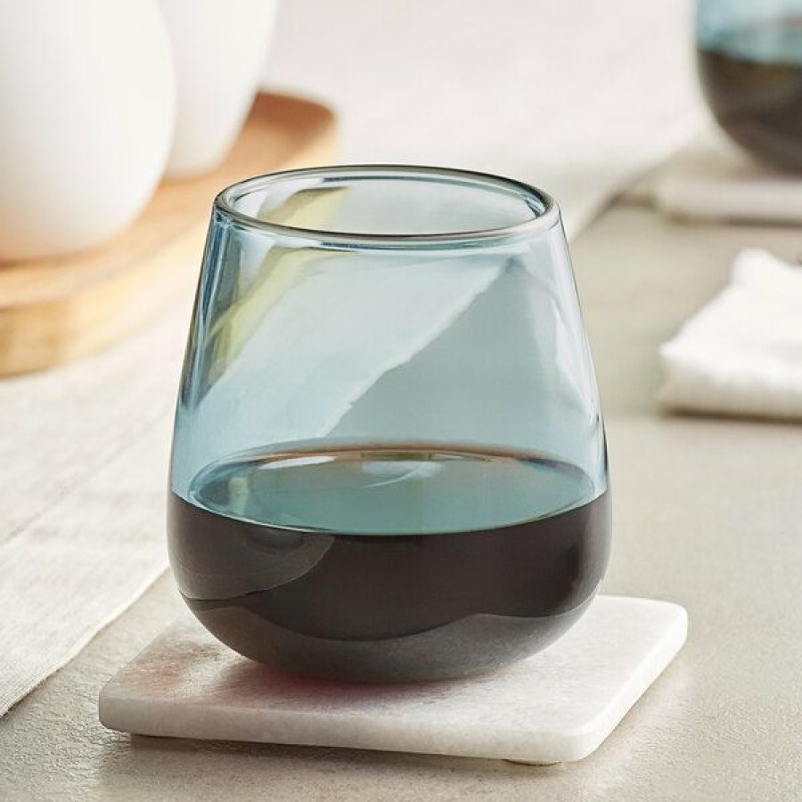 Wine Glasses * Acopa Pangea 13 Oz. Blue Stemless Wine Glass 12/Case