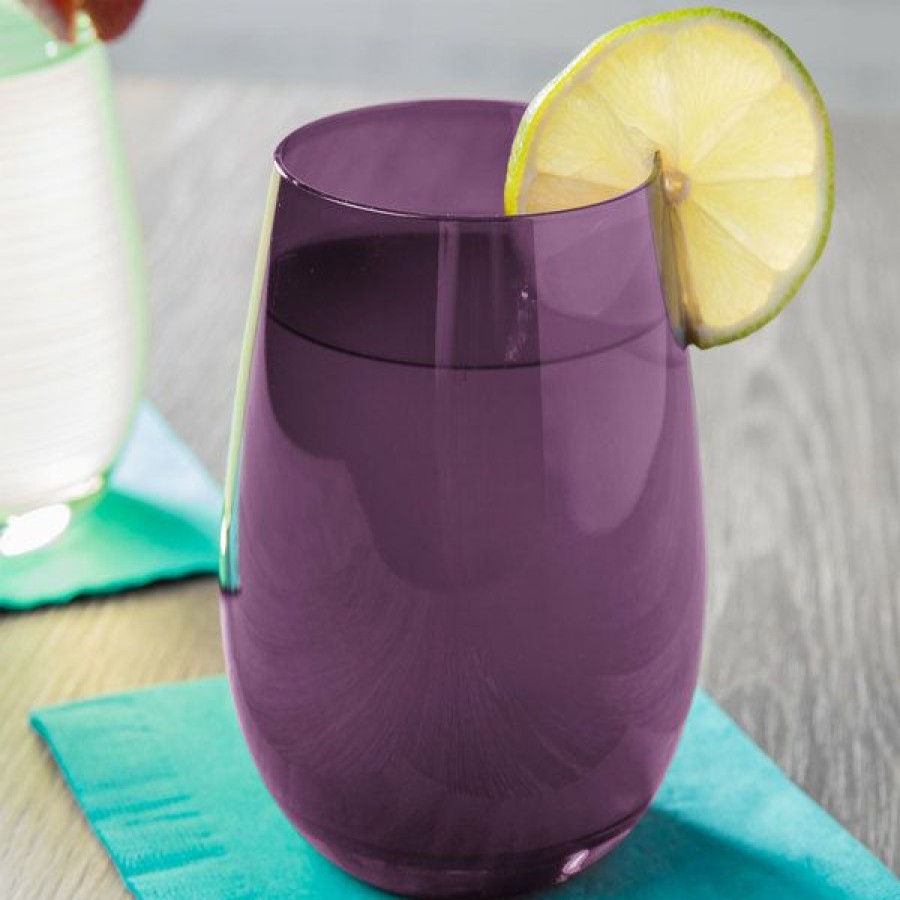 Wine Glasses * Stolzle S3528112E Elements 16.5 Oz. Purple Stemless Wine Glass / Tumbler 24/Case