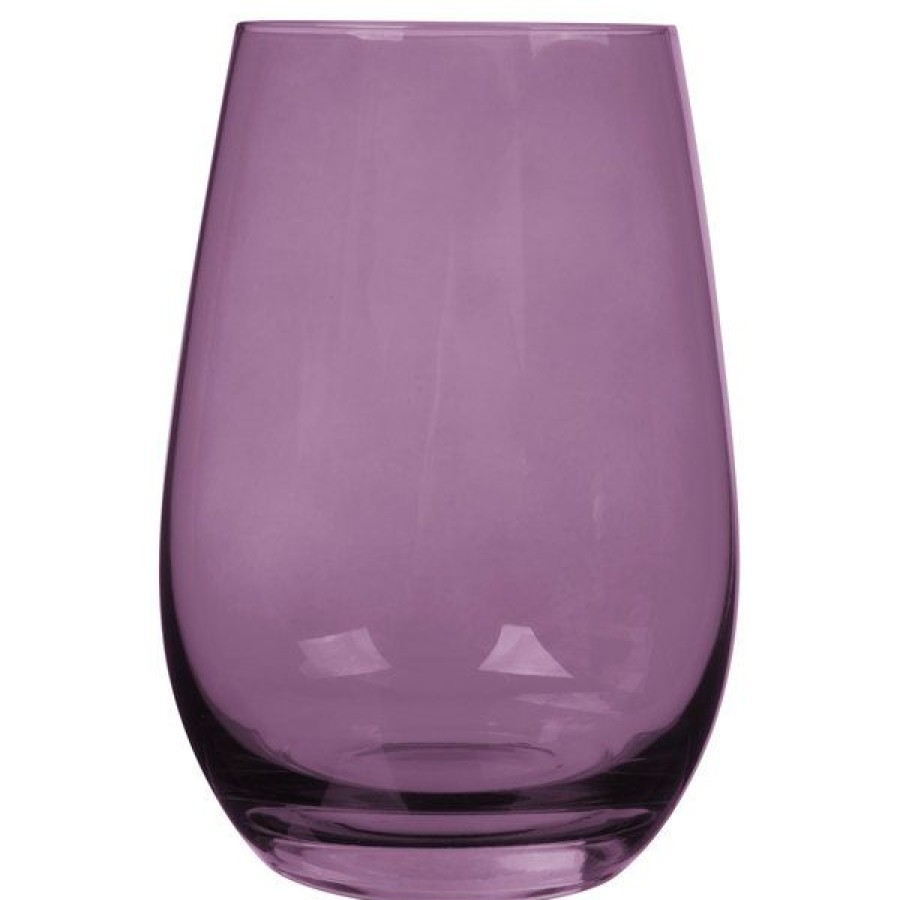 Wine Glasses * Stolzle S3528112E Elements 16.5 Oz. Purple Stemless Wine Glass / Tumbler 24/Case