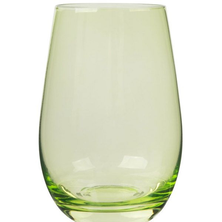 Wine Glasses * Stolzle S3527212E Elements 16.5 Oz. Green Stemless Wine Glass / Tumbler 24/Case