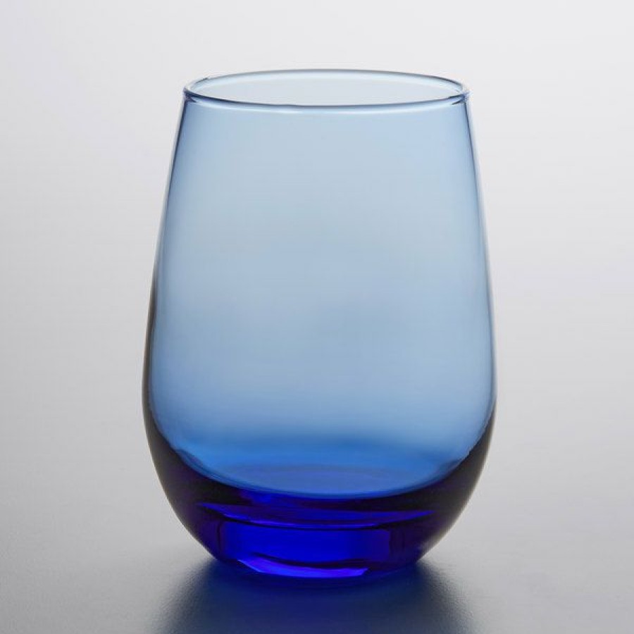 Wine Glasses * Libbey 231L 15.25 Oz. Tidal Blue Stemless White Wine Glass 12/Case