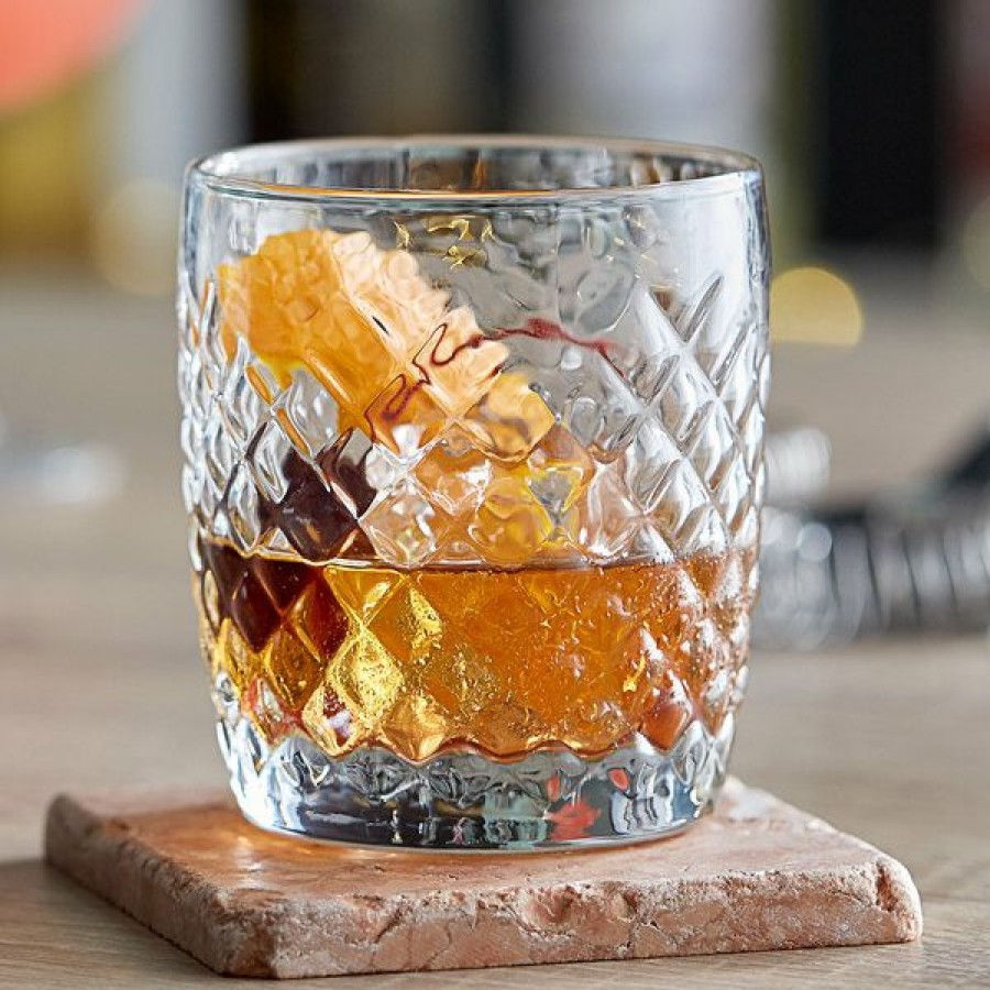 Cocktail Glasses * Anchor Hocking 13398Fs Cross-Hatch 10 Oz. Rocks / Old Fashioned Glass 12/Case