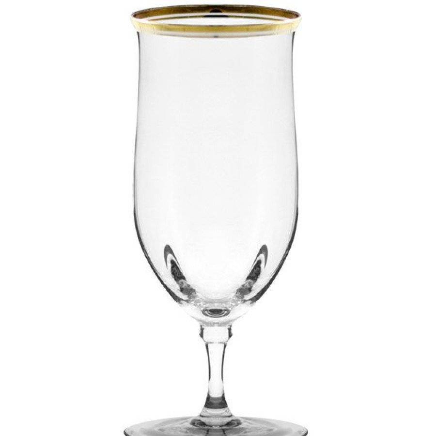 Wine Glasses * 10 Strawberry Street Windsor 16 Oz. Gold Band Water Goblet 4/Pack