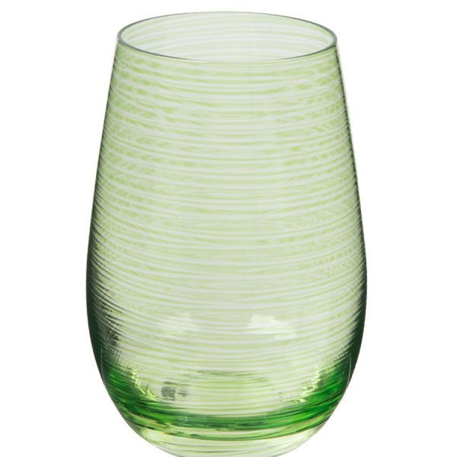 Wine Glasses * Stolzle S3527212T Twister 16.5 Oz. Green Stemless Wine Glass / Tumbler 24/Case